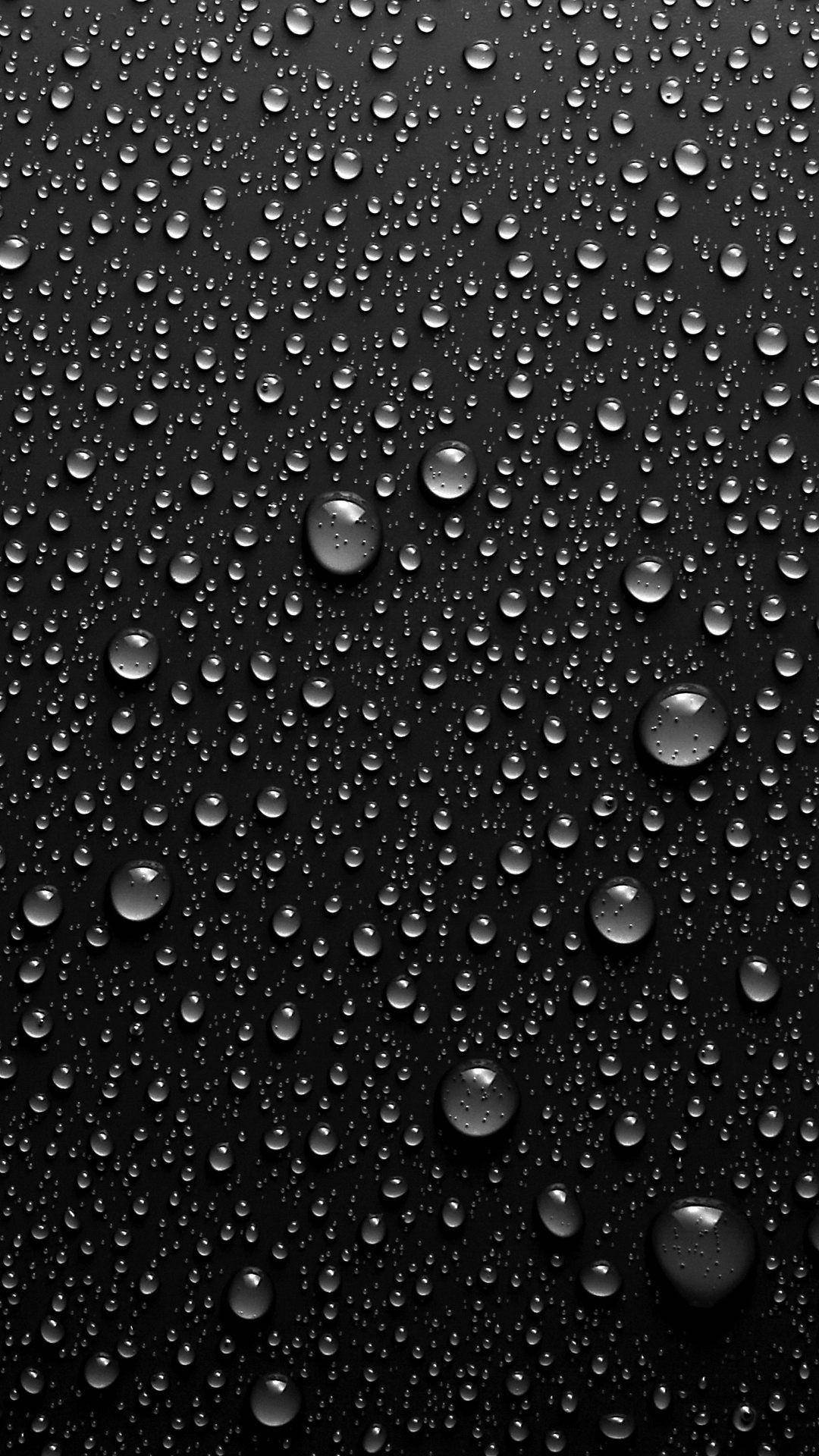 iPhone 8 Live, water droplets, smooth black surface, Full HD Phone Wallpaper