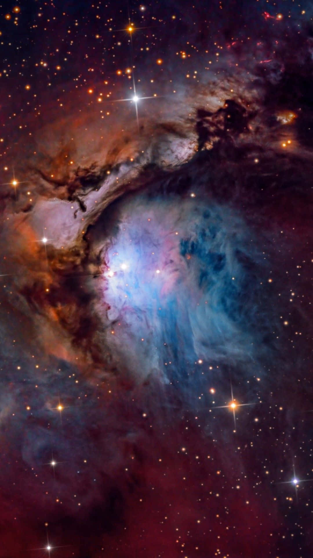 iPhone 8 Plus, cosmic nebula, blue, Full HD Phone Wallpaper