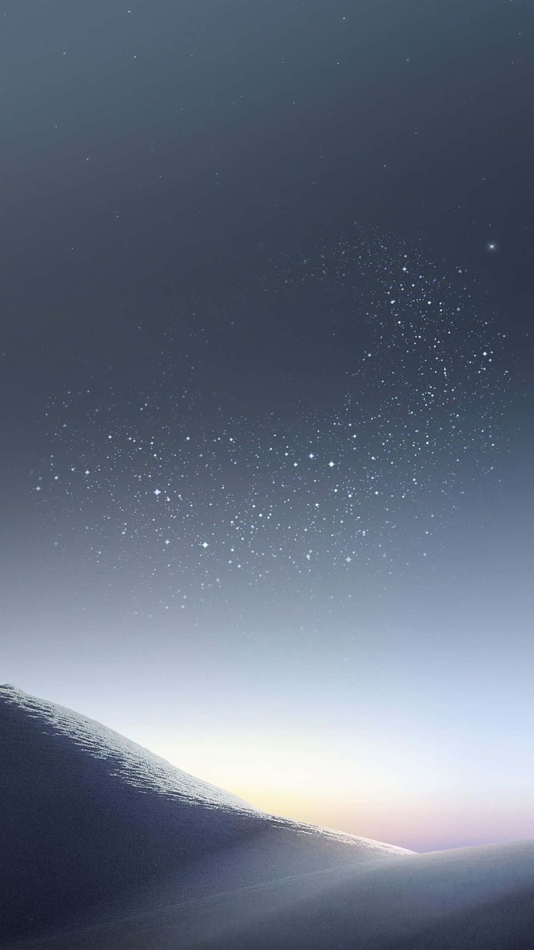 iPhone 8 Plus, snowy mountain ridge, starry twilight sky, Full HD Phone Wallpaper