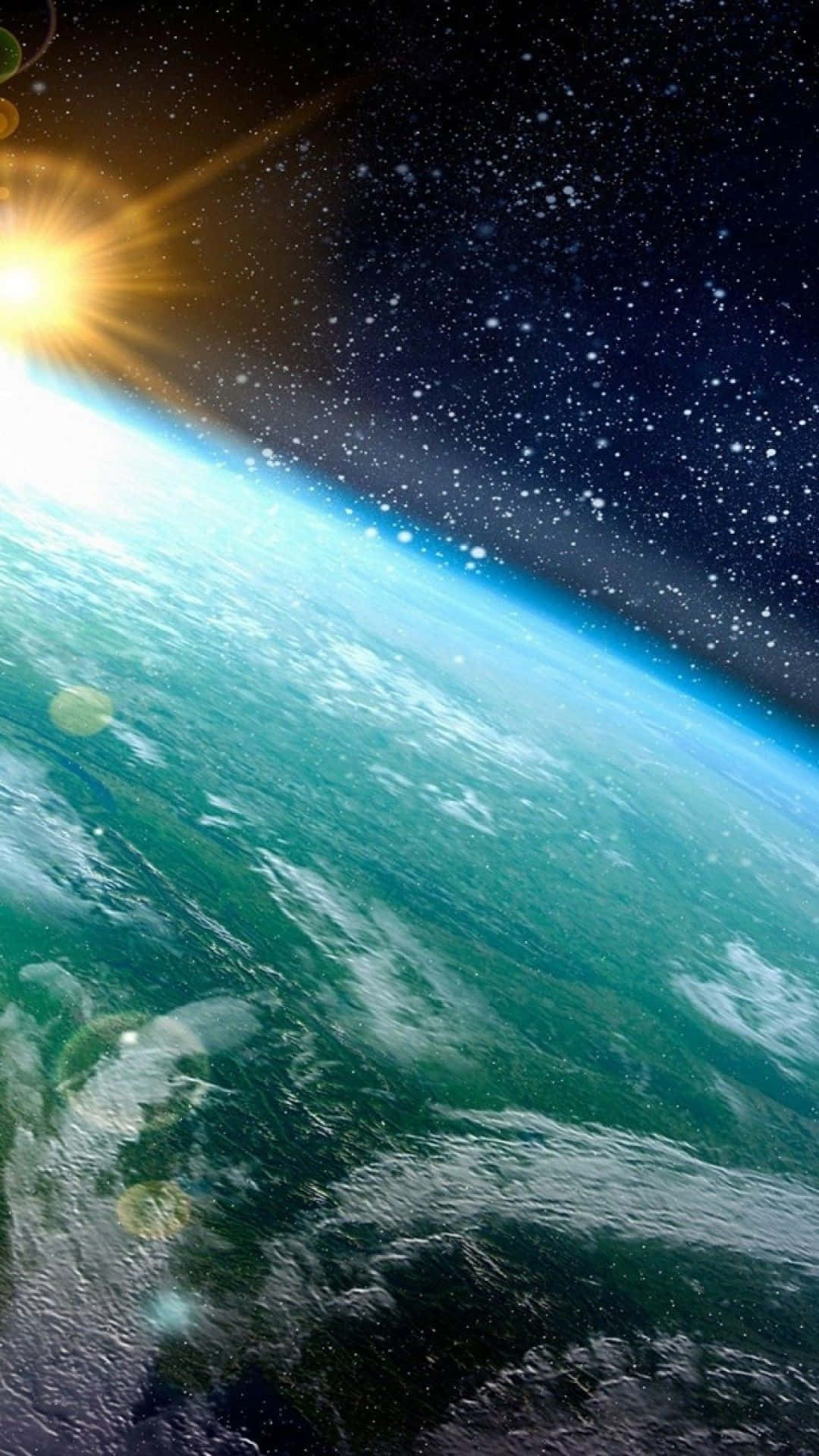 iPhone 8 Plus, Earth, sun rising, Full HD Phone Wallpaper