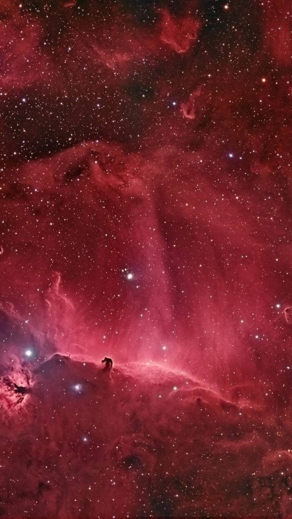 iPhone 8 Red, red nebula, cosmic hill, SD Phone Wallpaper