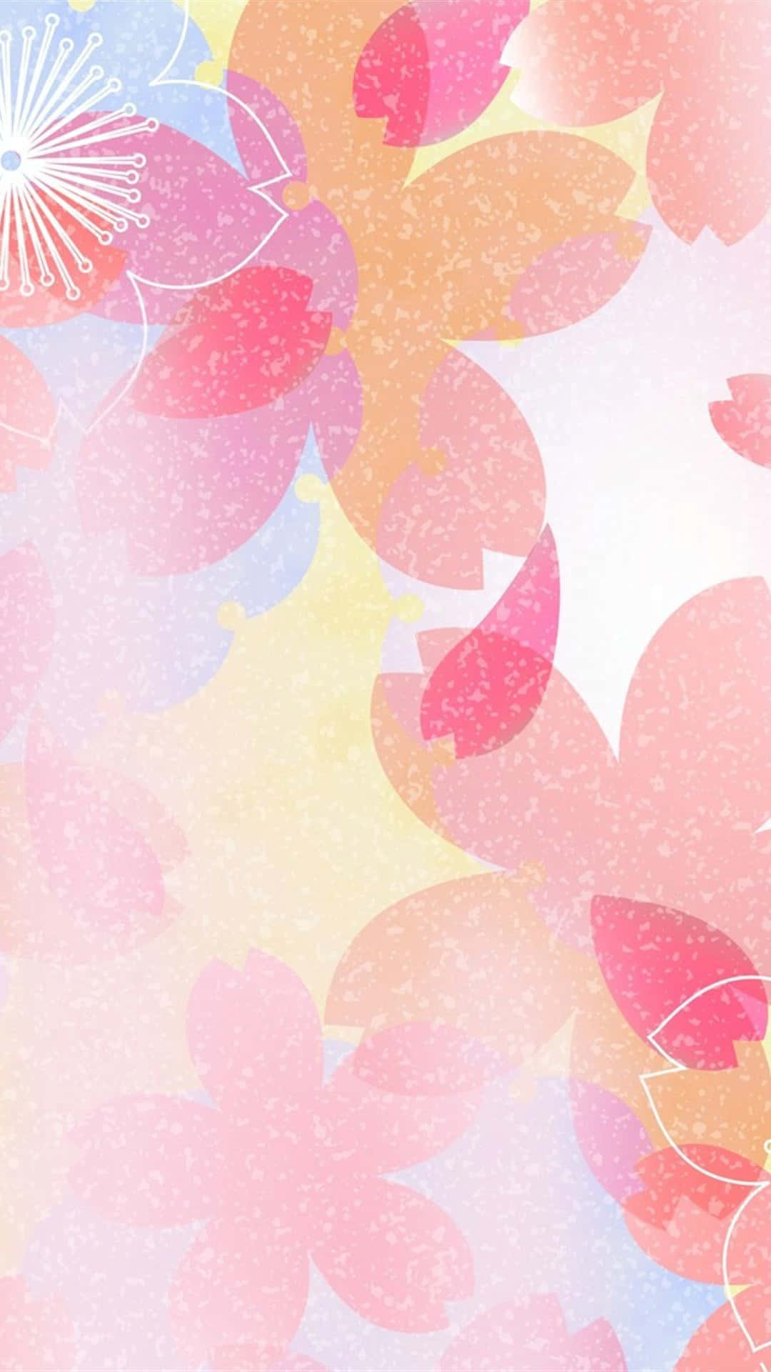 silver iPhone 8, pastel cherry blossoms, gradient sky, Full HD Phone Wallpaper