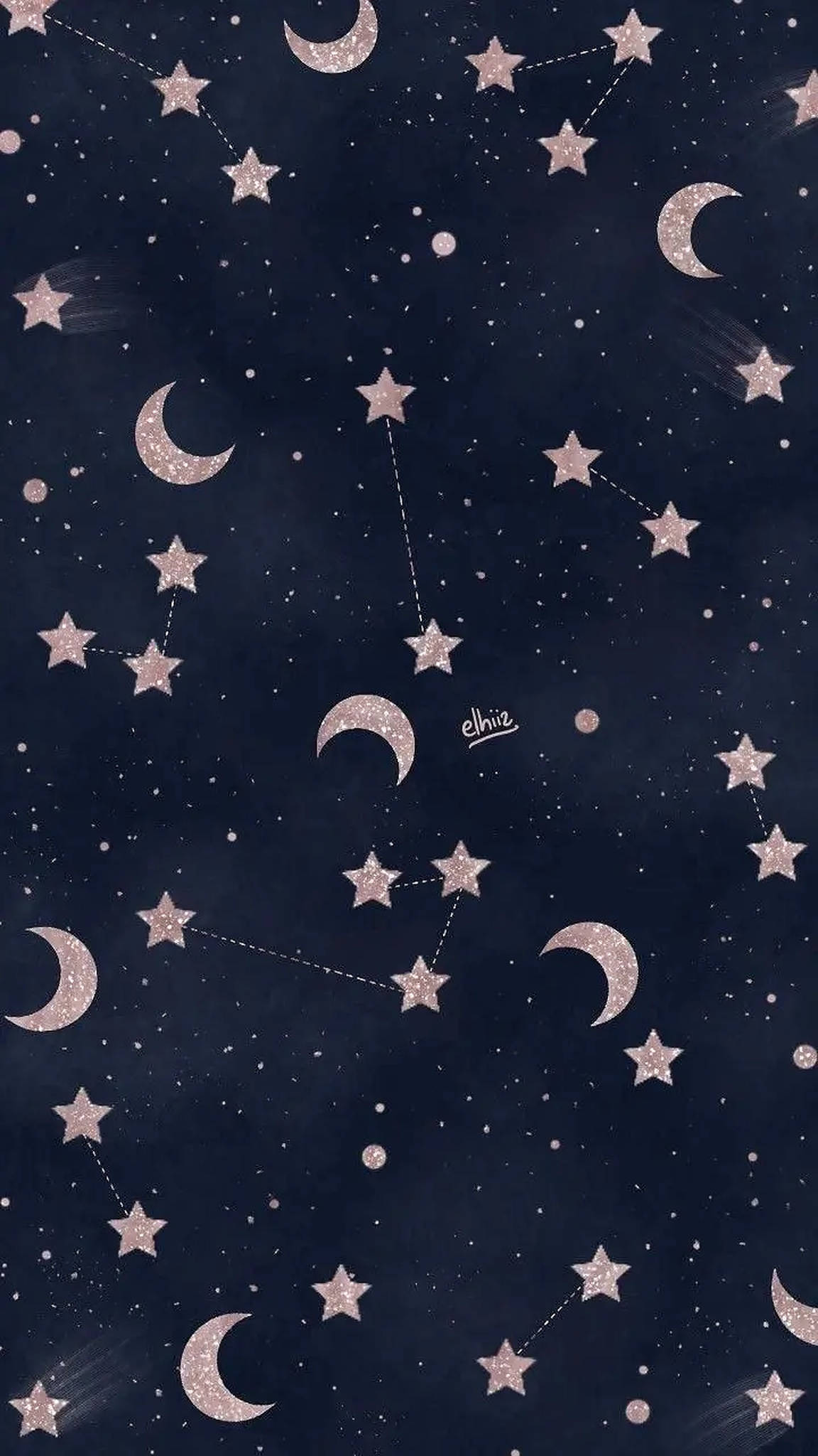 iPhone Aesthetic, moon, star, Full HD Phone Wallpaper