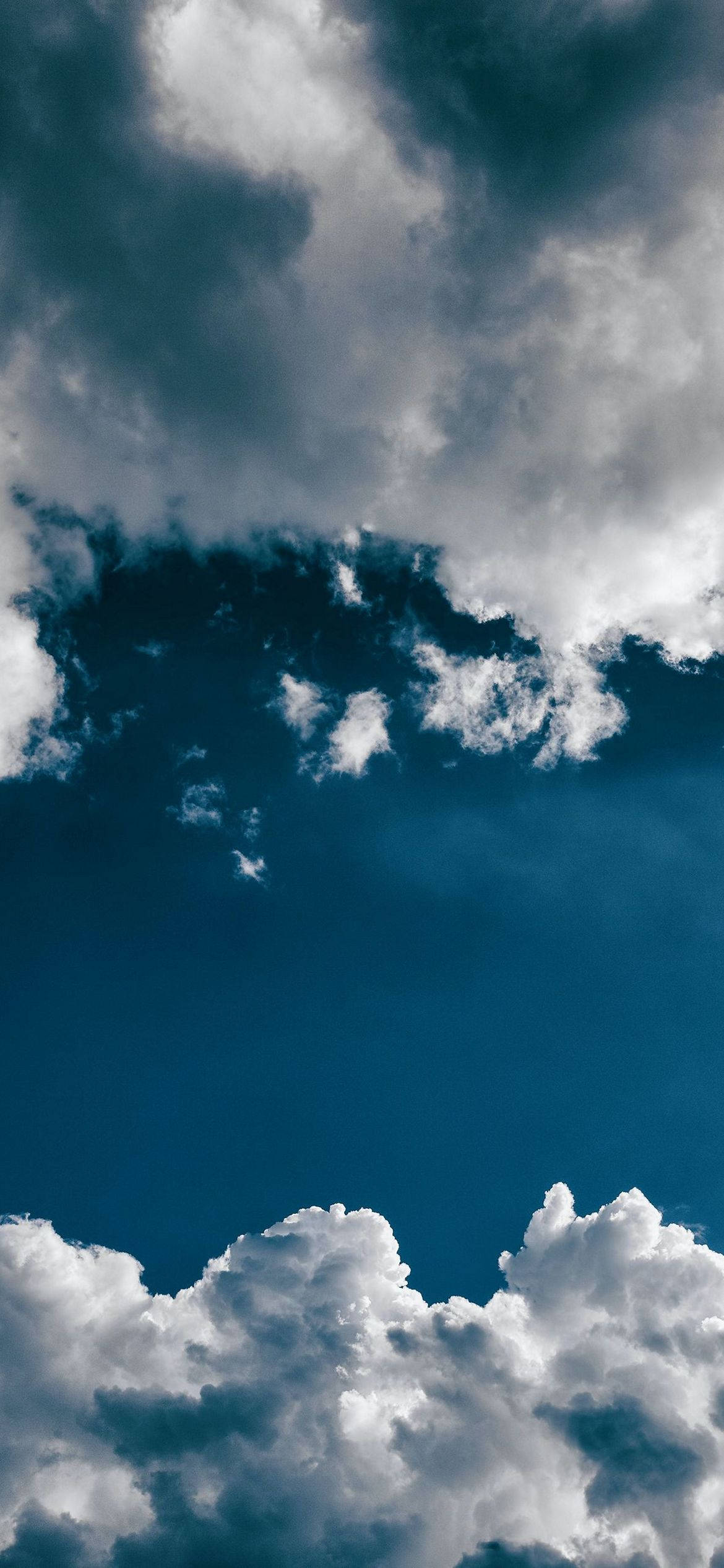 cloudy sky, deep blue sky, vertical composition, Full HD Phone Wallpaper