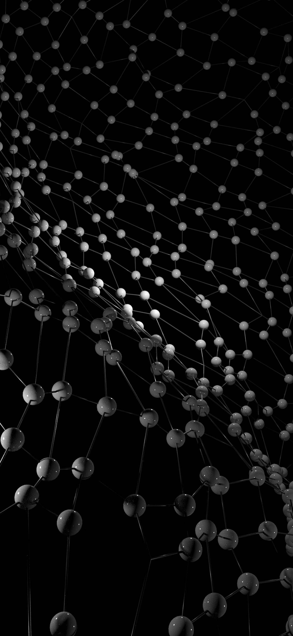 iPhone AMOLED, monochrome, interconnected spheres, Full HD Phone Wallpaper