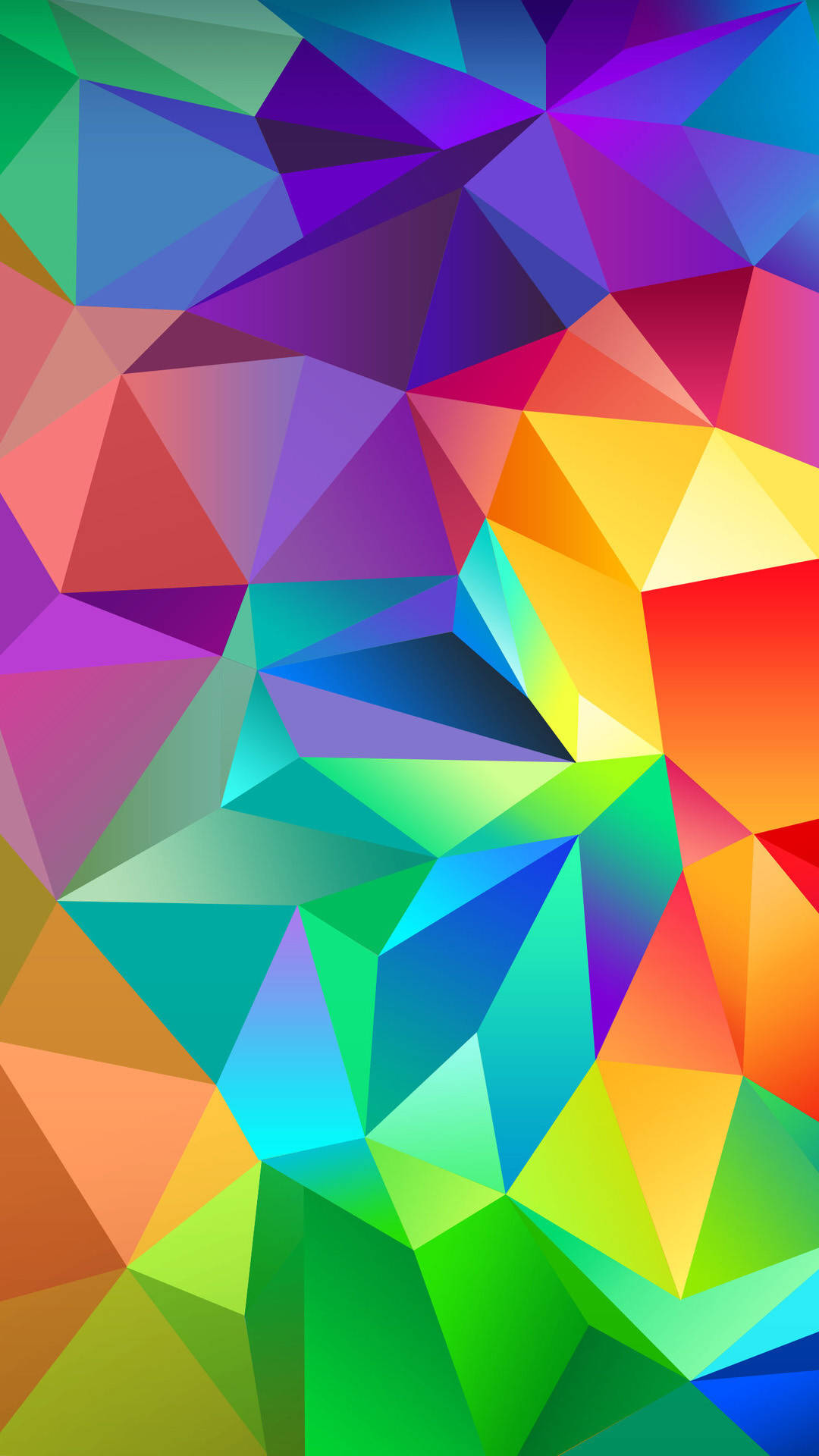 Geometric Color iPhone, colorful geometric triangles, rainbow gradient pattern, Full HD Phone Wallpaper