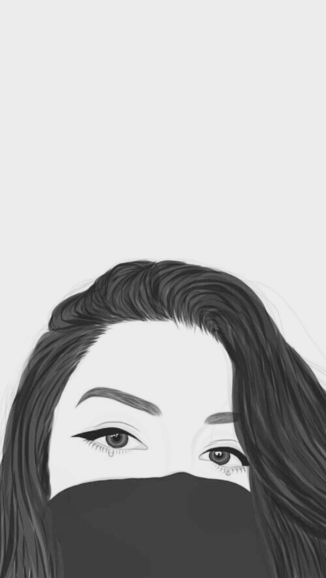 iPhone Baddie, black mask, woman's eyes, HD Phone Wallpaper