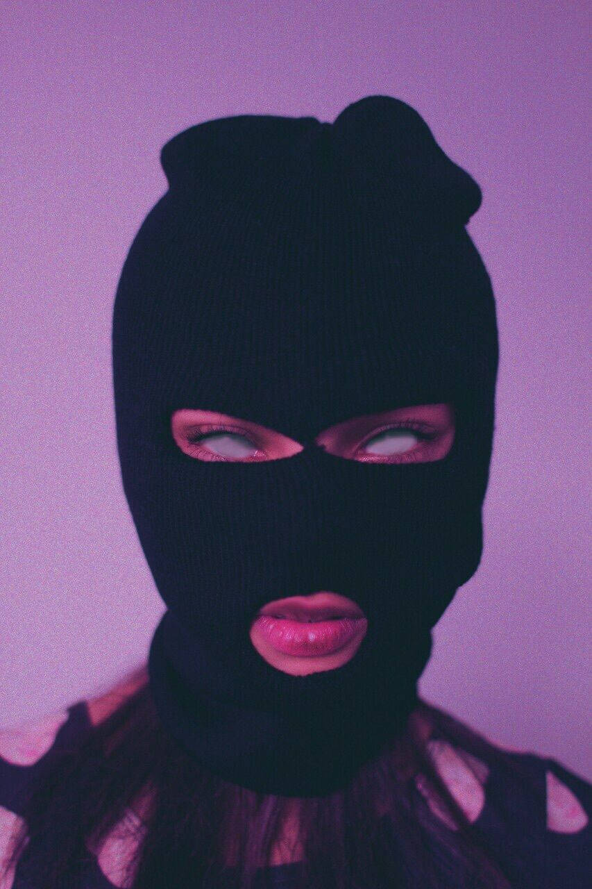 iPhone Baddie, black ski mask, balaclava, HD Phone Wallpaper