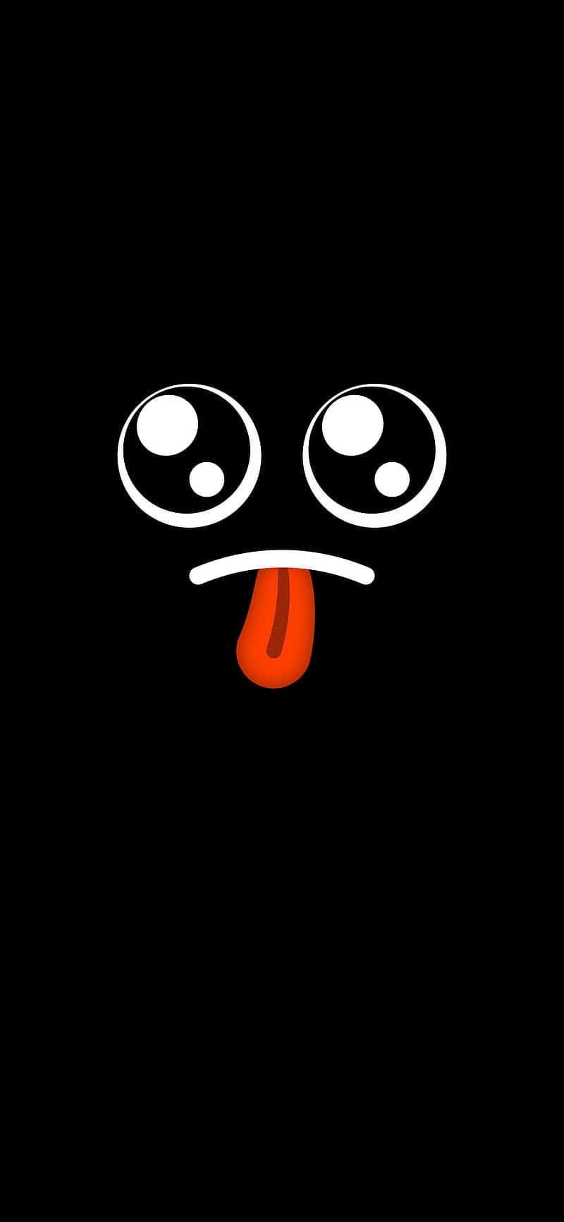 Naughty HD iPhone, minimalist cartoon face, wide eyes, HD Phone Wallpaper