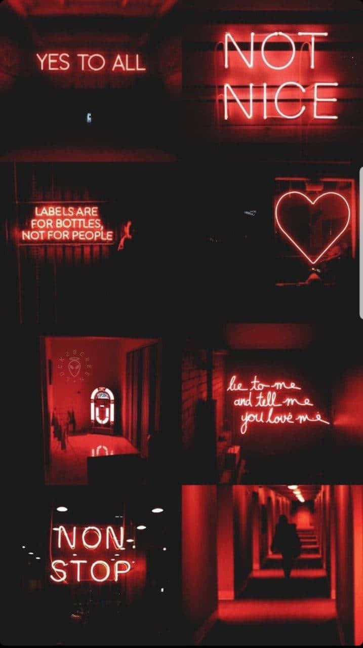 baddie-themed wallpaper, red neon light, YES TO ALL, HD Phone Wallpaper
