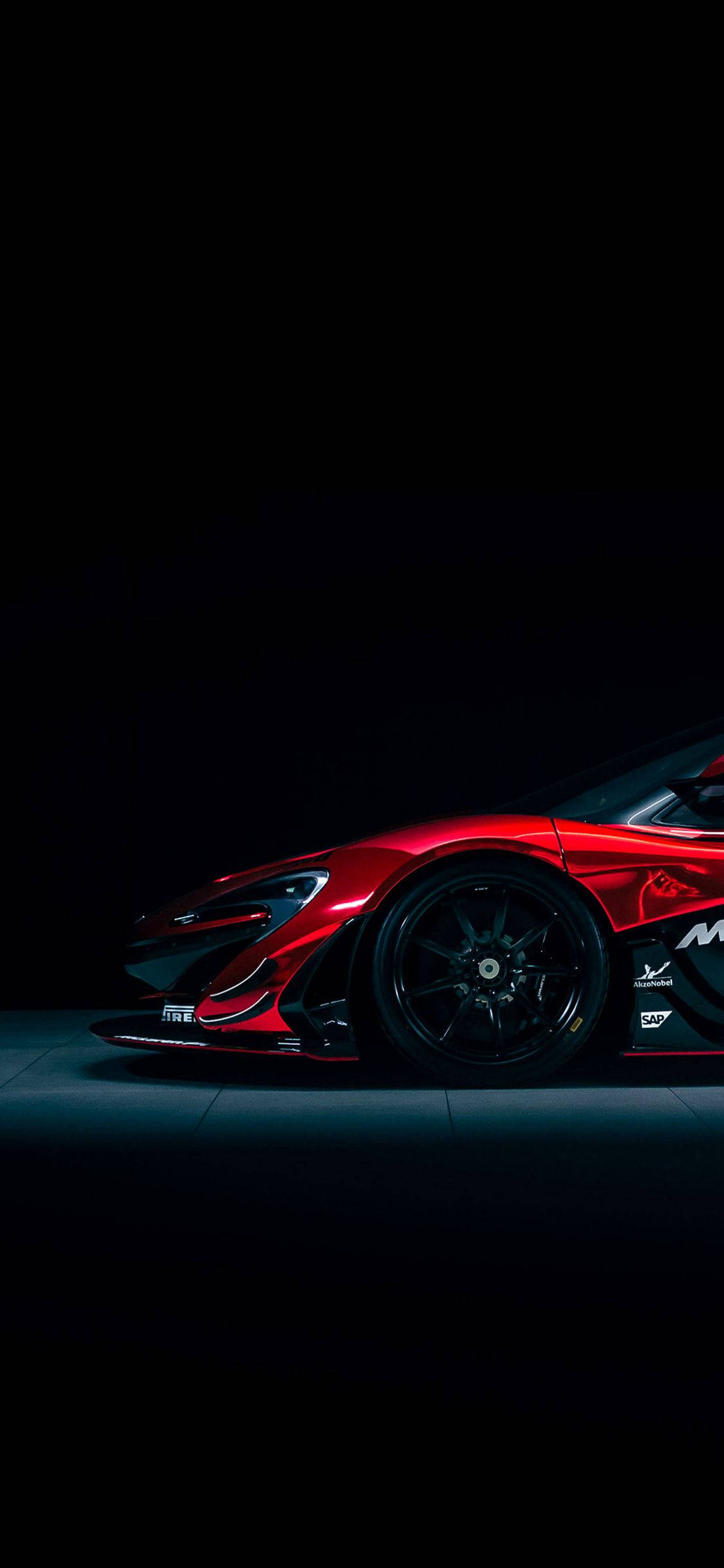 red McLaren P1 GTR, racetrack, sleek red sports car, Full HD Phone Wallpaper