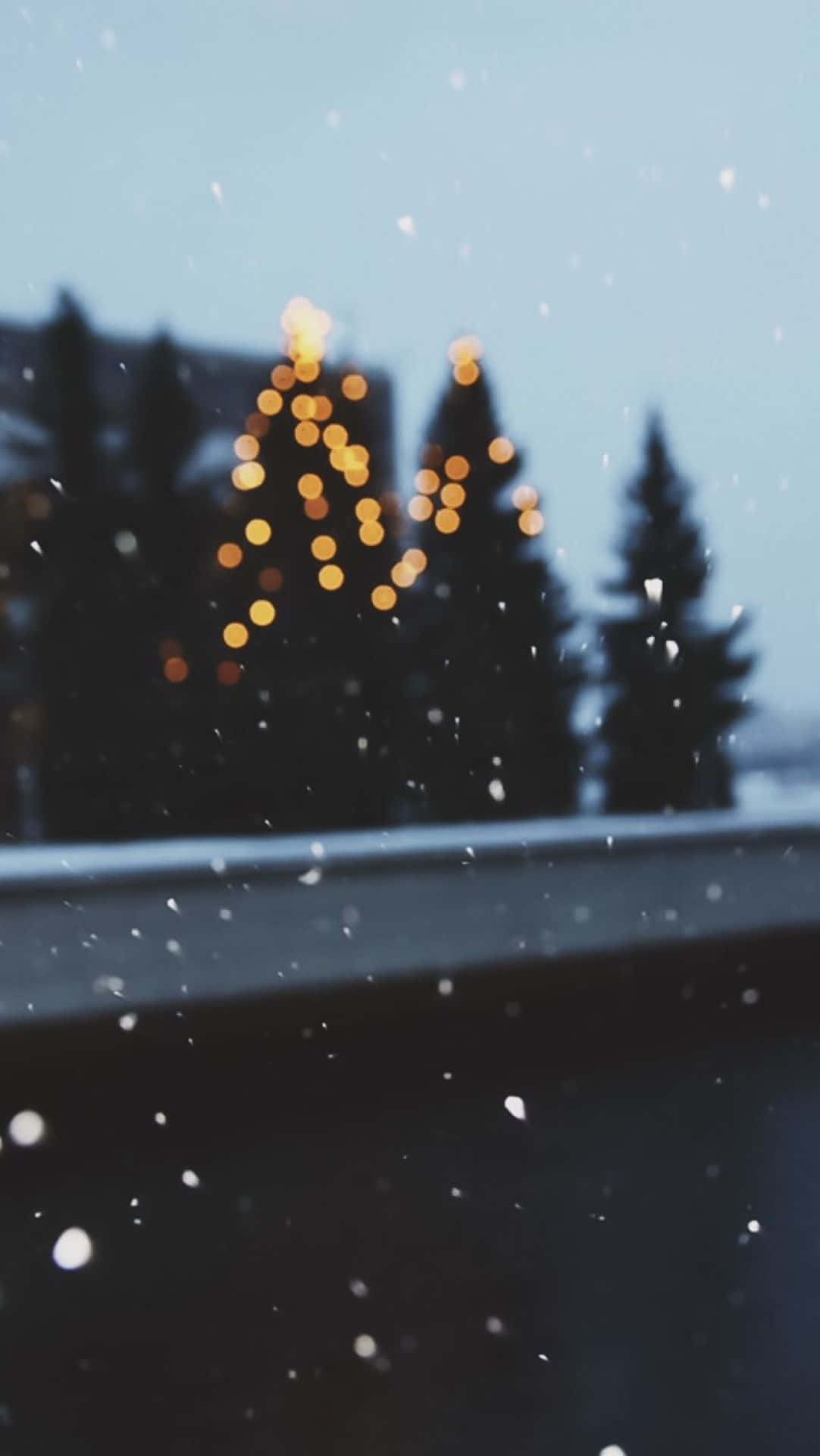 iPhone Christmas Aesthetic, snowflakes, car window, Full HD Phone Wallpaper