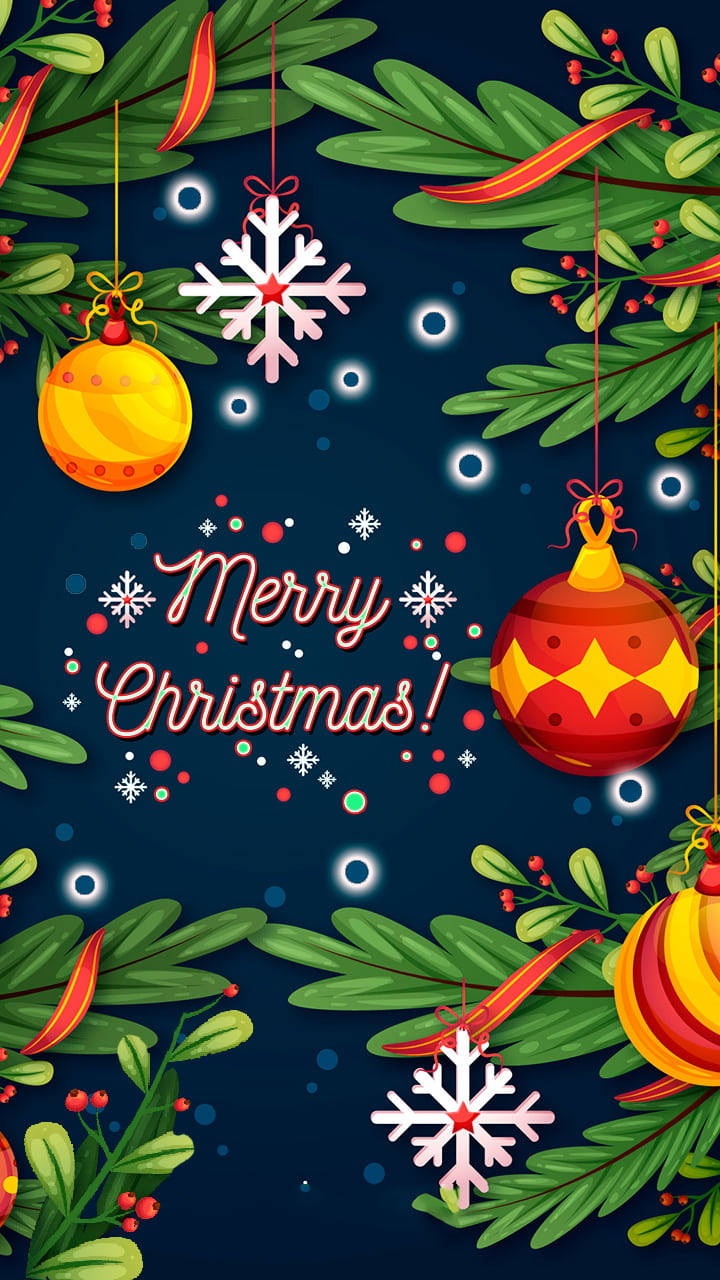 Merry Christmas!, Christmas ornaments, snowflakes, HD Phone Wallpaper