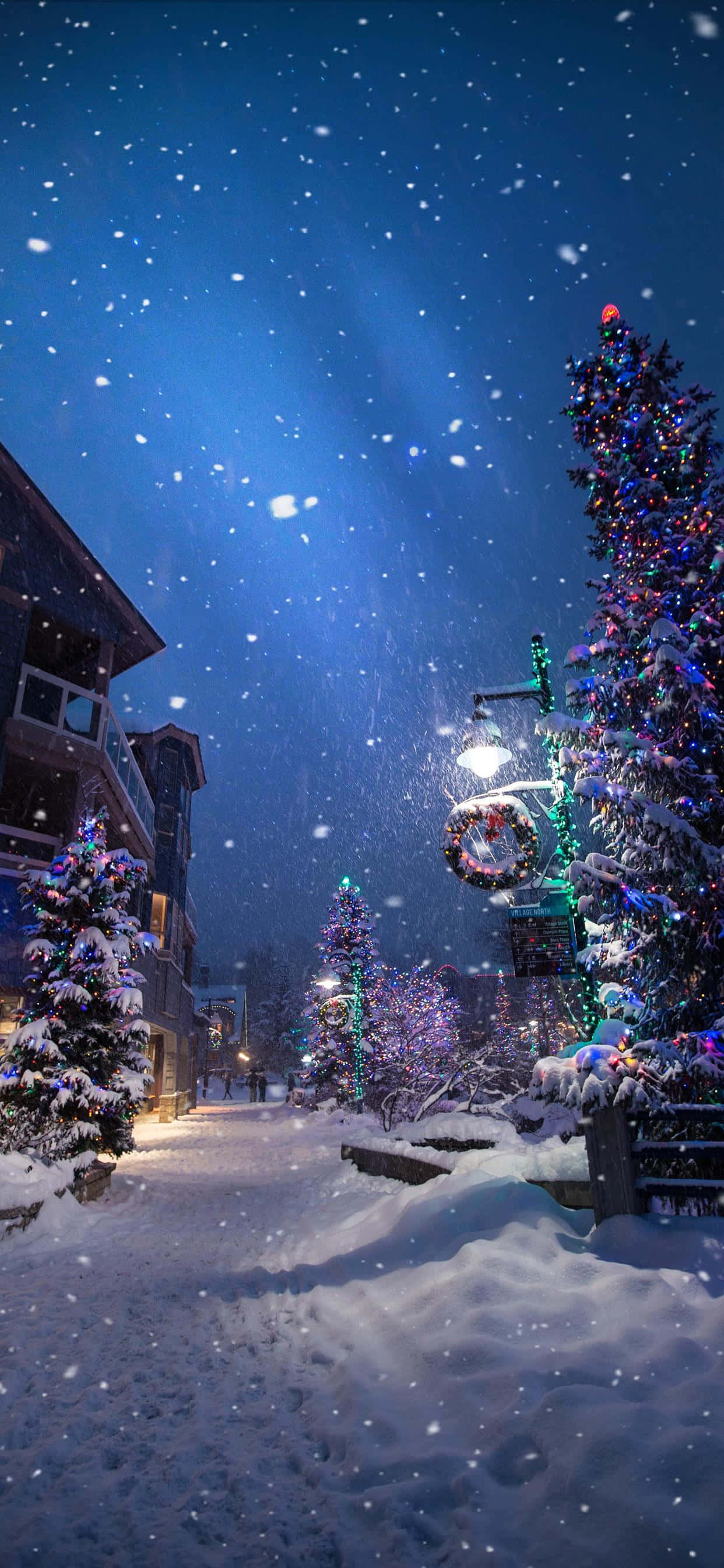 iPhone, Christmas, snow, 2K Phone Wallpaper