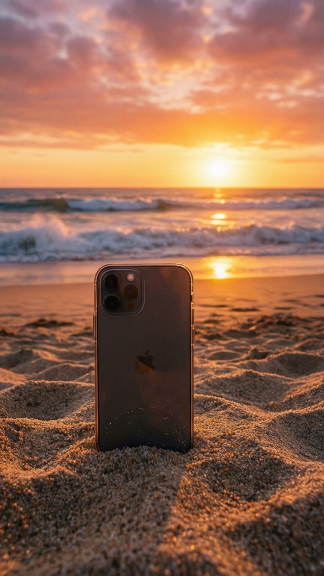 iPhone Classic, sunset, beach, Full HD Phone Wallpaper
