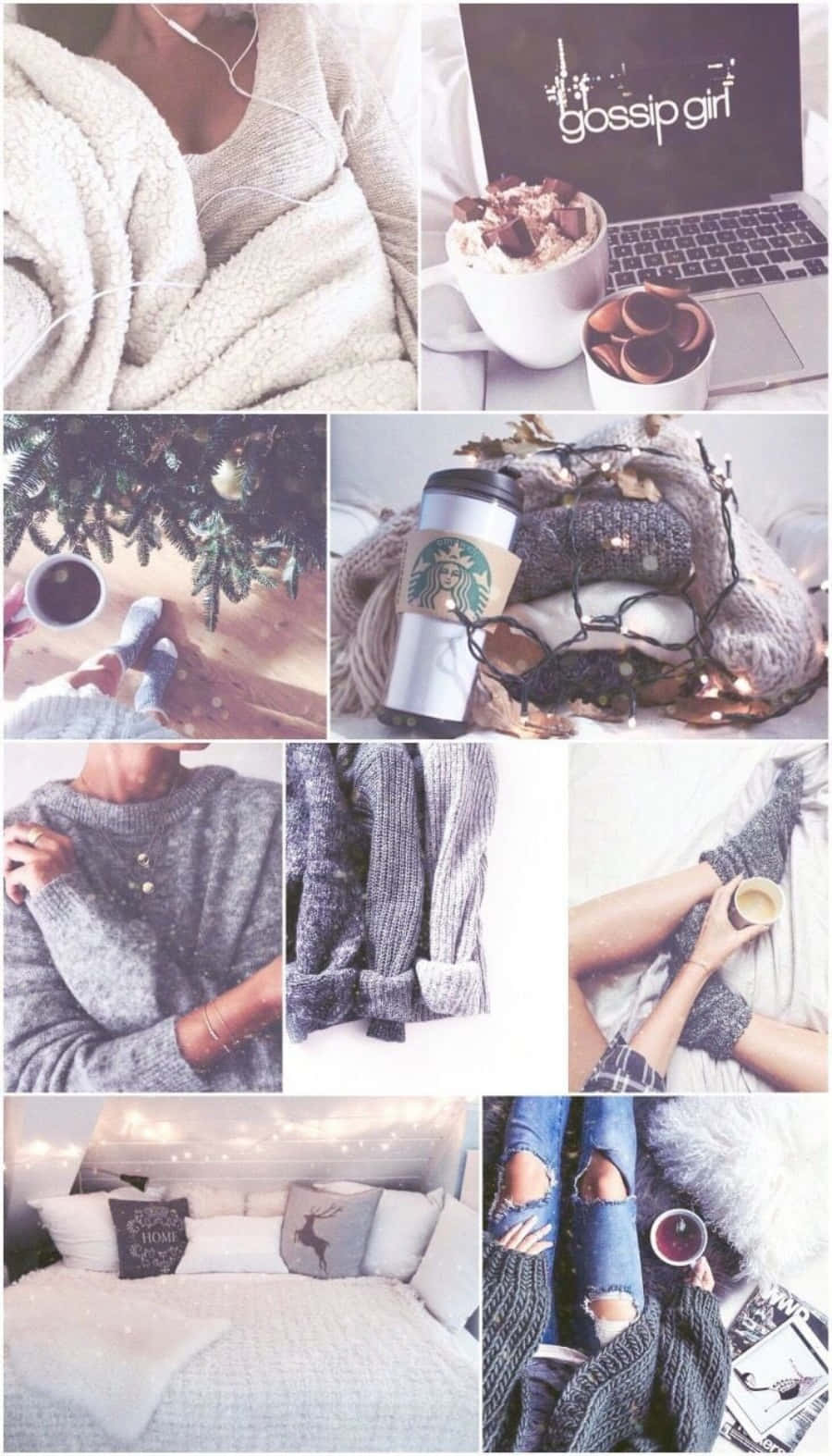 iPhone Collage, cup of coffee, knit sweaters, HD Phone Wallpaper