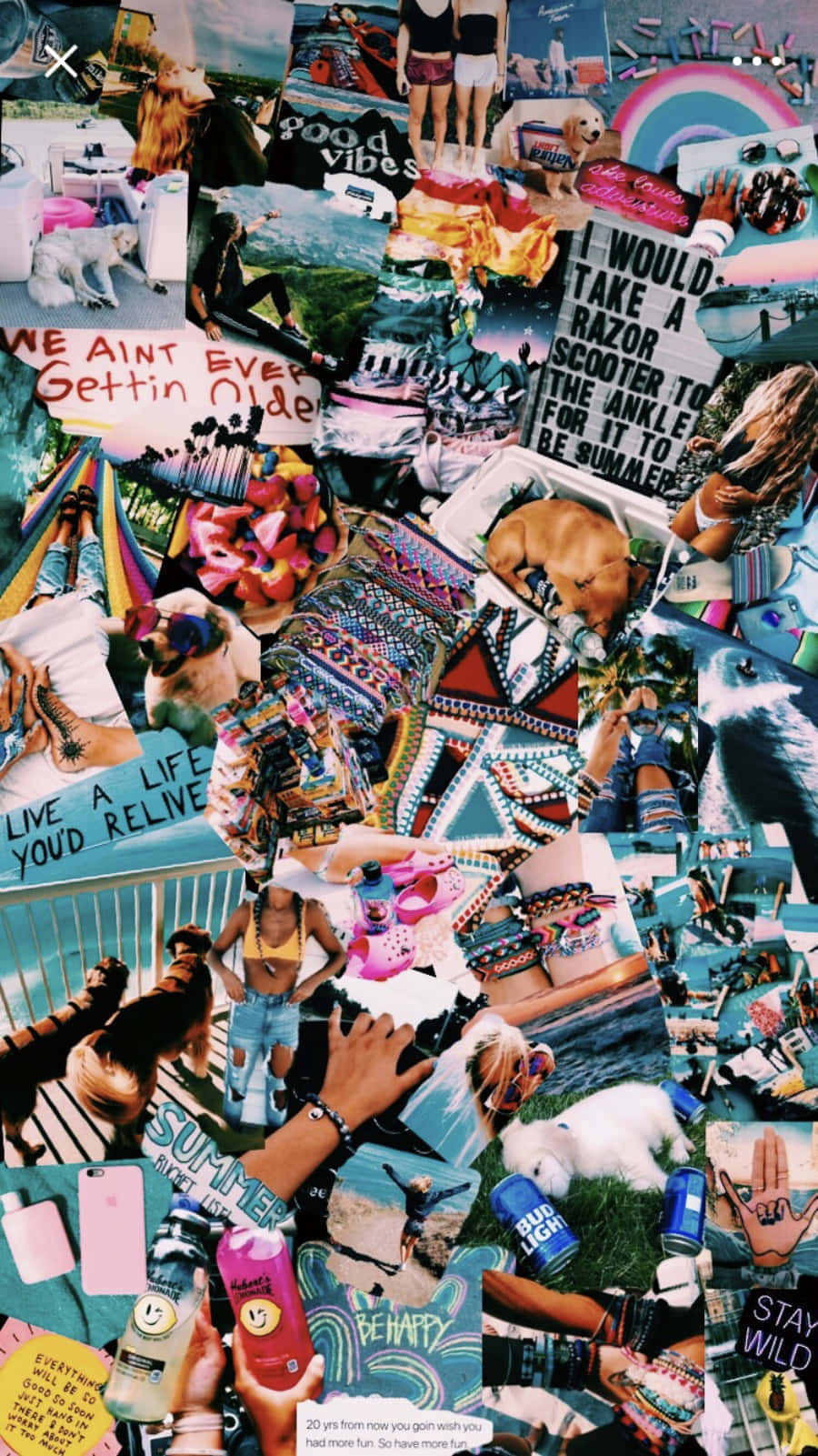 iPhone, collage, teal, HD Phone Wallpaper