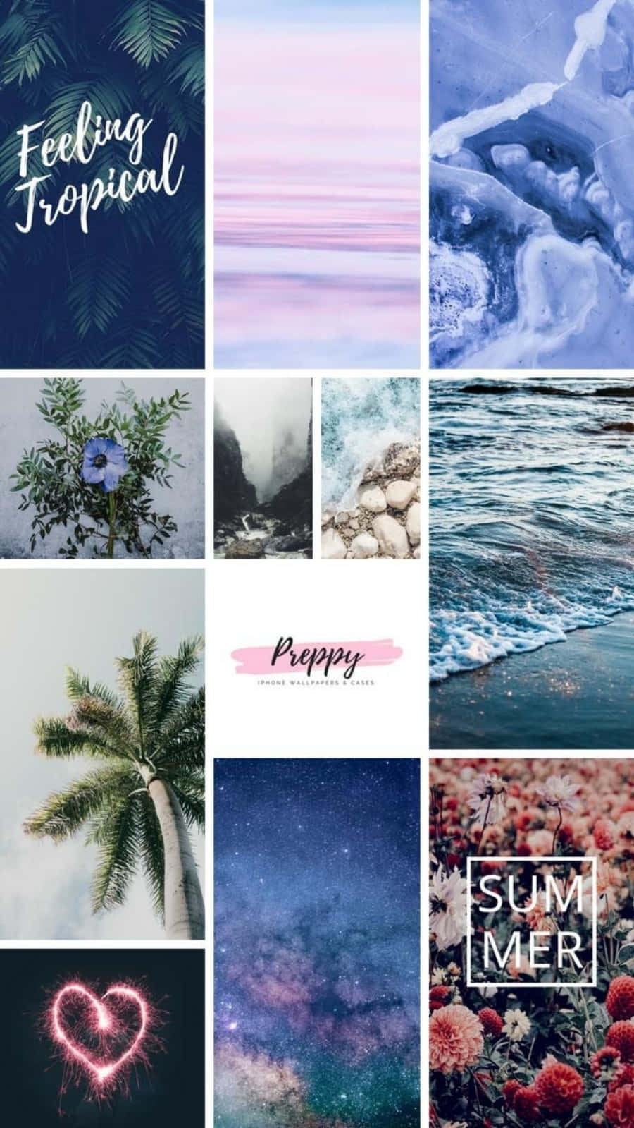 iPhone Collage, beach, starry sky, HD Phone Wallpaper