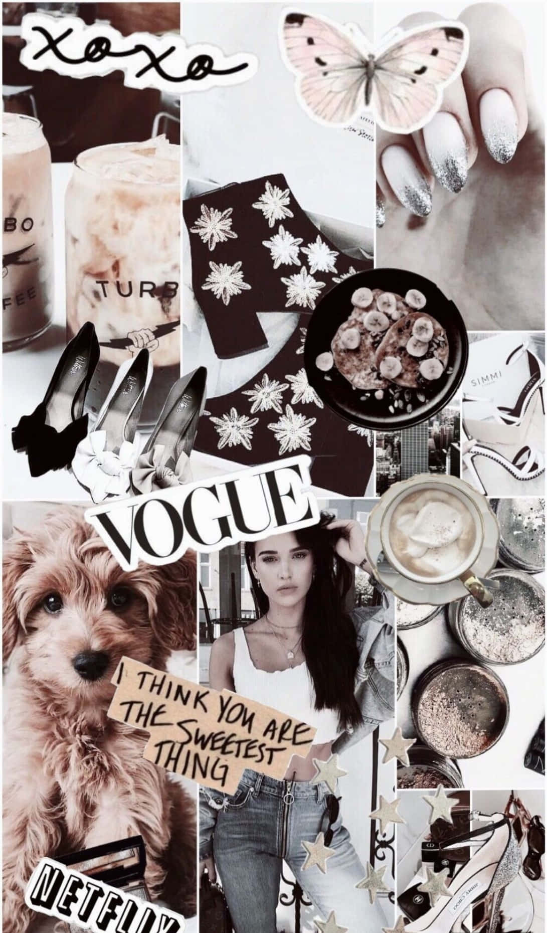 iPhone Collage, coffee, dog, HD Phone Wallpaper
