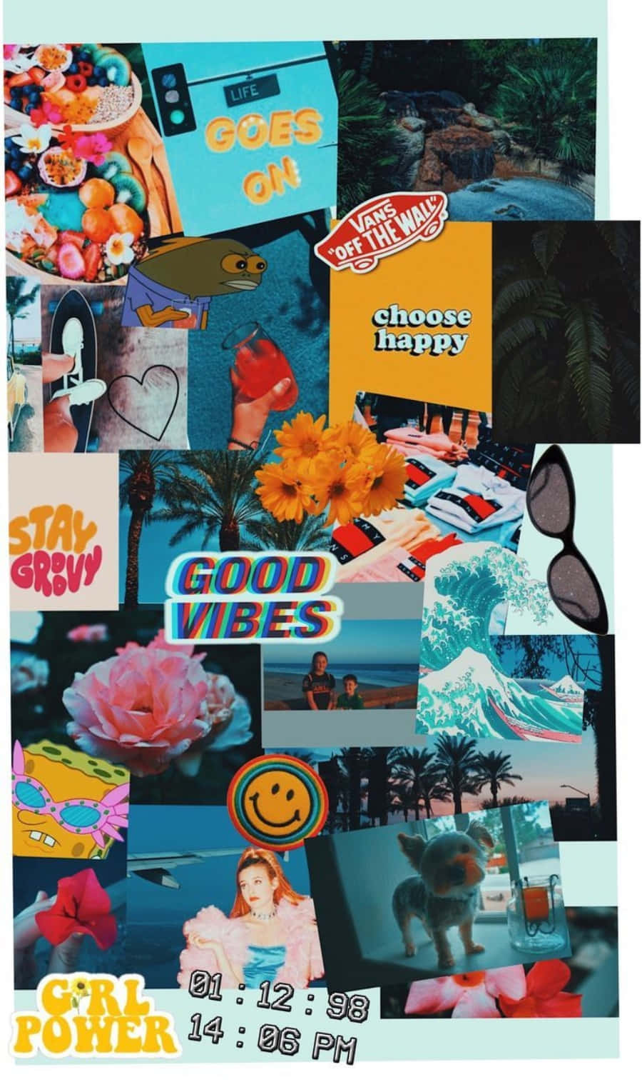 iPhone Collage, pop culture icons, flowers, HD Phone Wallpaper