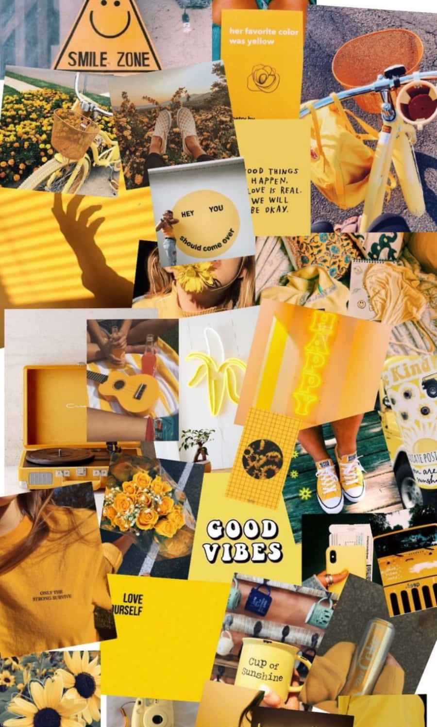 iPhone Collage, vibrant yellow, sunflowers, HD Phone Wallpaper