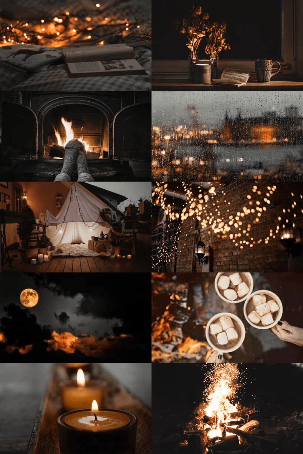 cozy, winter nights, warm lights, HD Phone Wallpaper