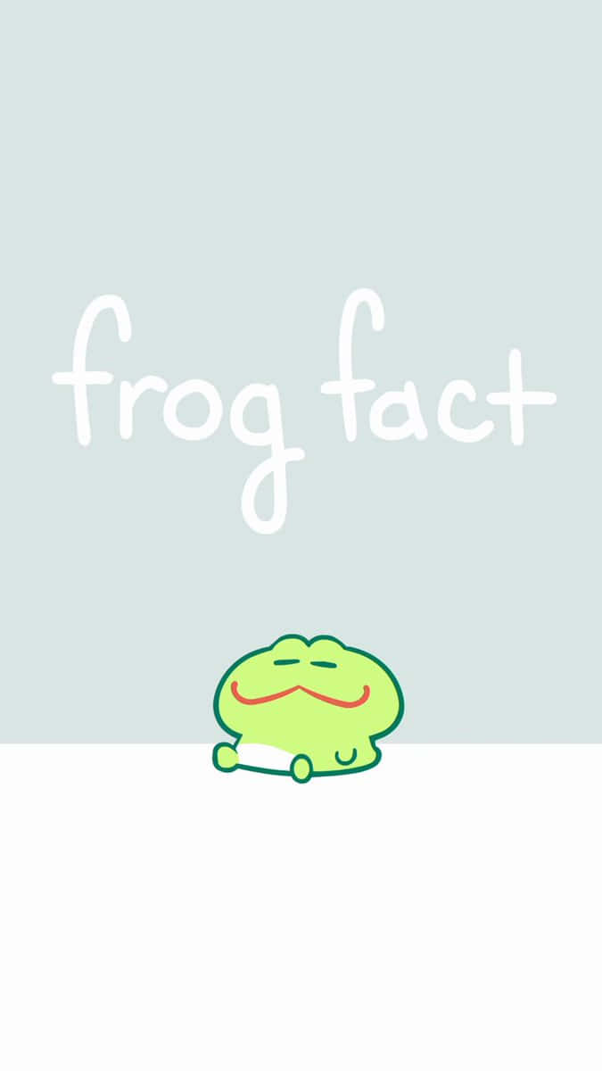 cute green cartoon frog, red smile, text frog fact, SD Phone Wallpaper