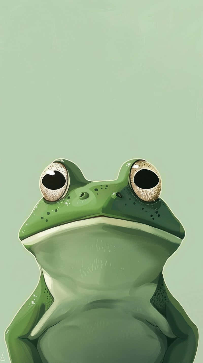 green frog, large expressive eyes, soft mint background, HD Phone Wallpaper