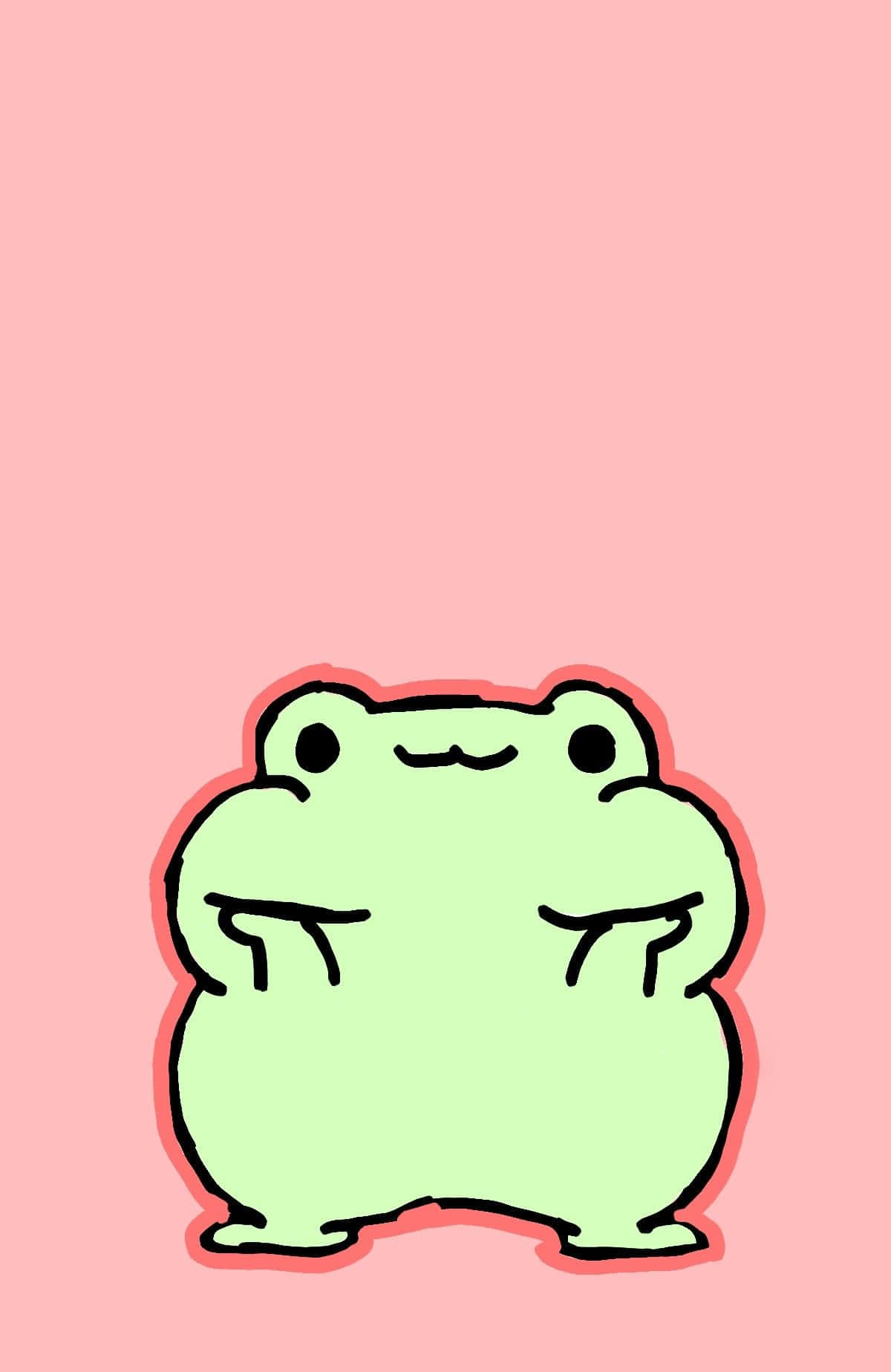 cute cartoon frog, light green, wavy smile, HD Phone Wallpaper