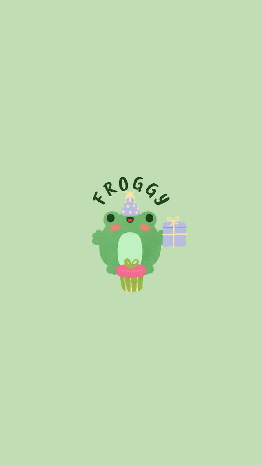 cute froggy greeni phone, green frog, party hat, HD Phone Wallpaper