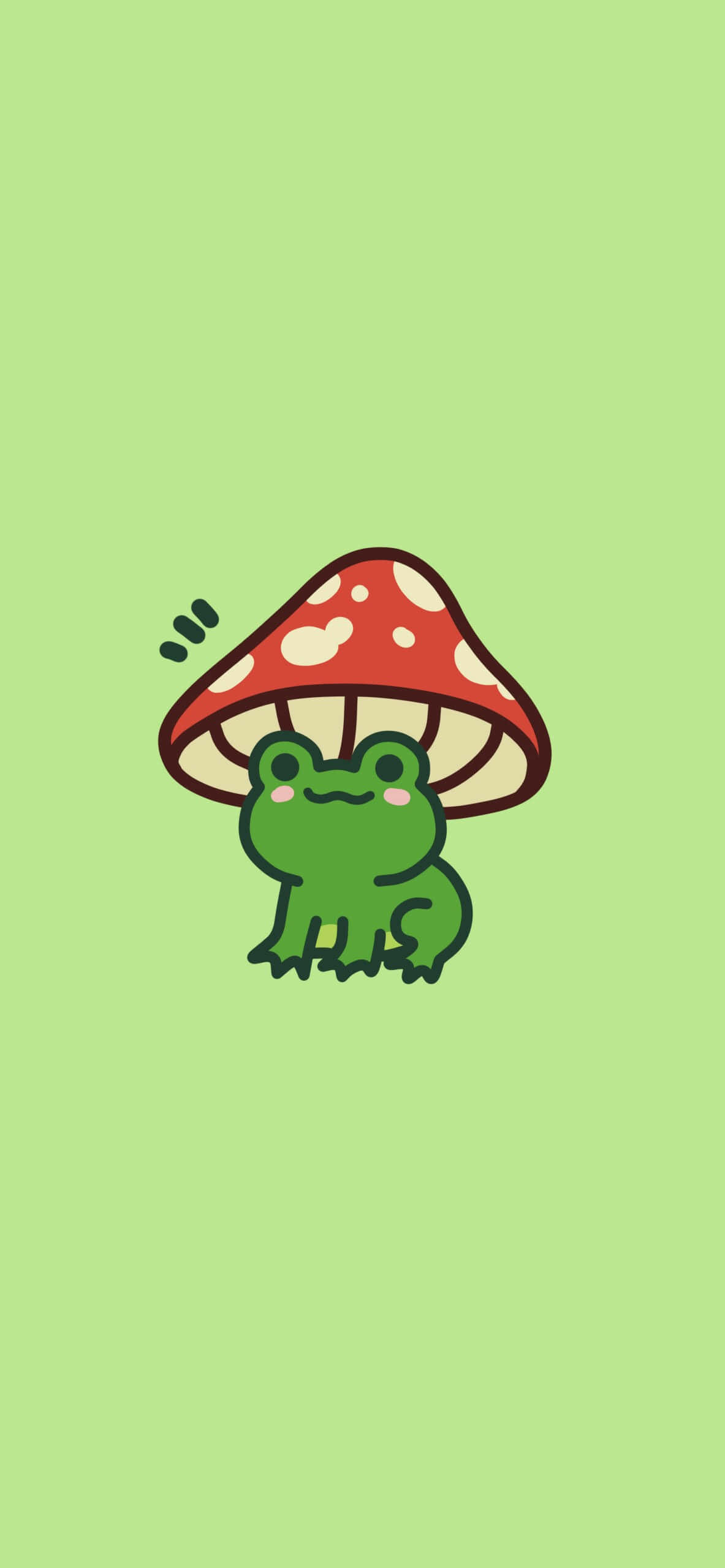 cute frog, mushroomi phone, red and white spotted mushroom, 2K Phone Wallpaper