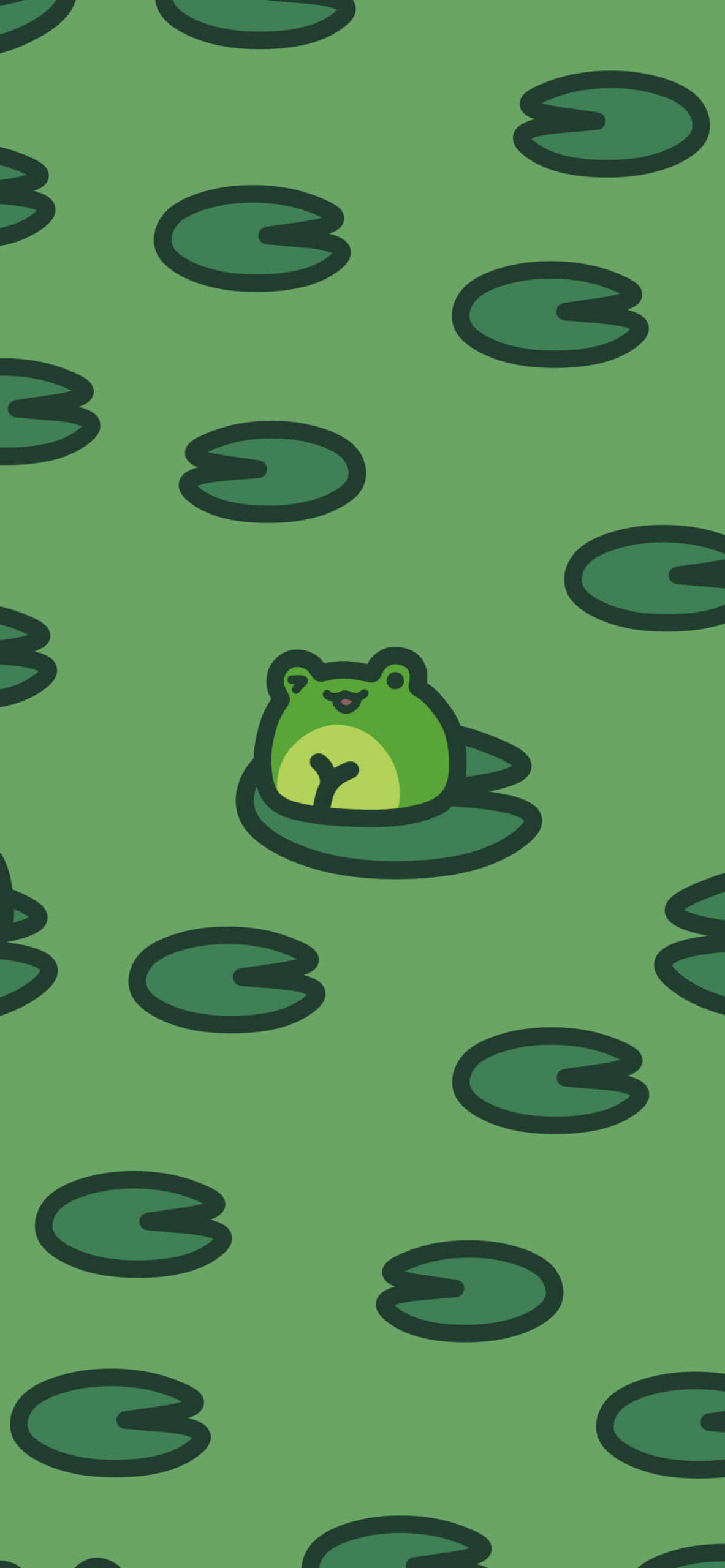 cute green frog, lily pad, repeating lily pads, 2K Phone Wallpaper