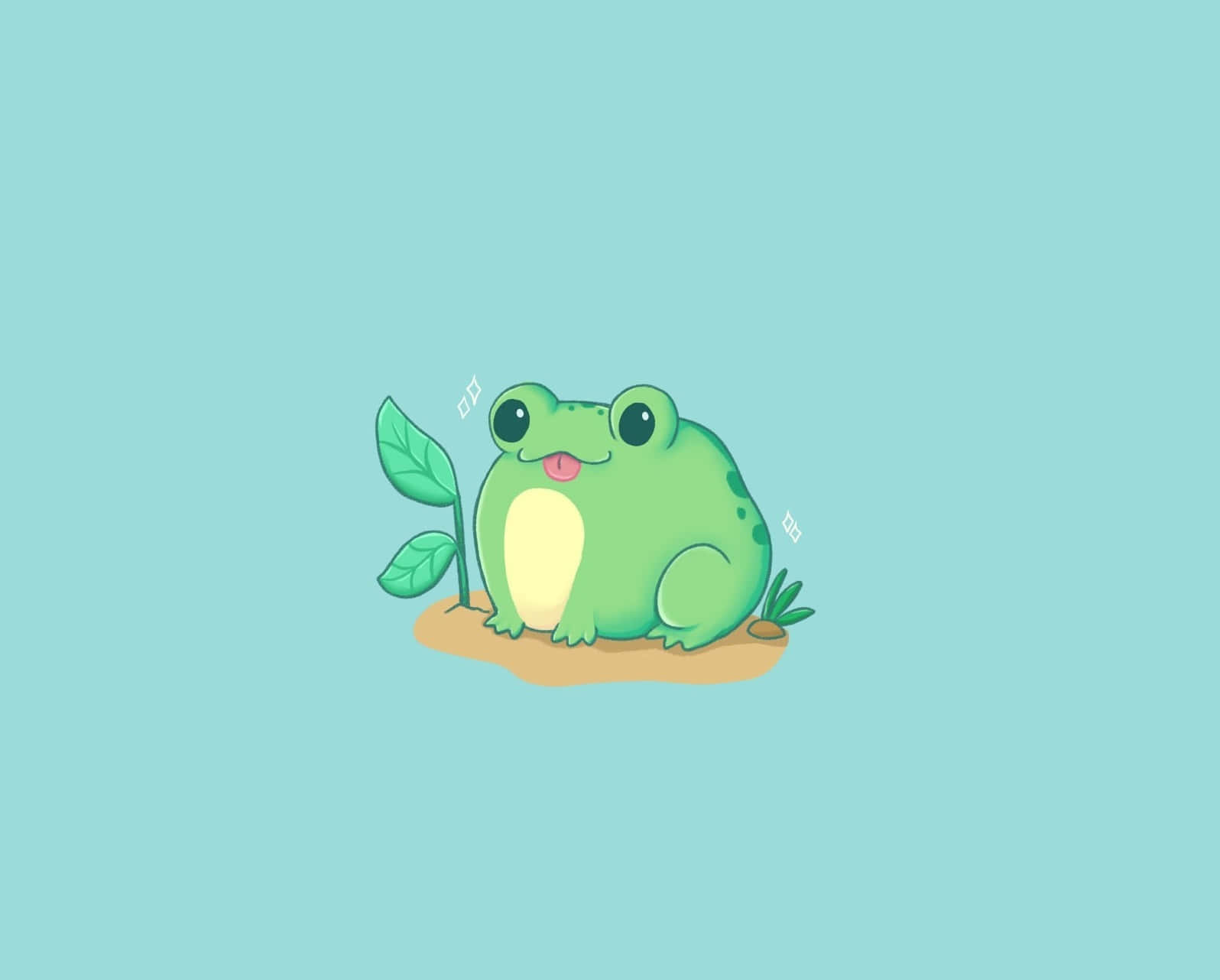 cute cartoon frog, big eyes, pink tongue, HD Desktop Wallpaper