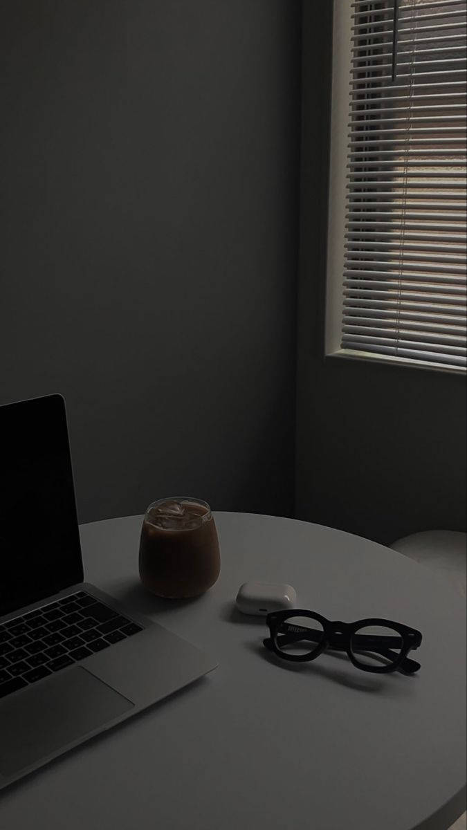 iPhone, glasses, round table, SD Phone Wallpaper