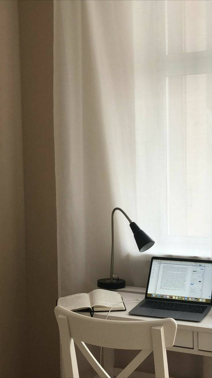 iPhone desk, white chair, white desk, HD Phone Wallpaper