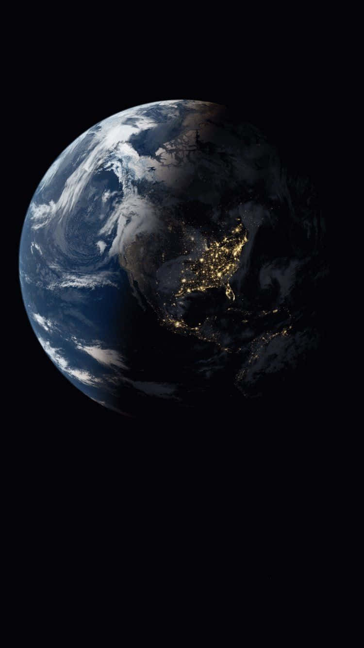 iPhone Earth, Earth, city lights, HD Phone Wallpaper
