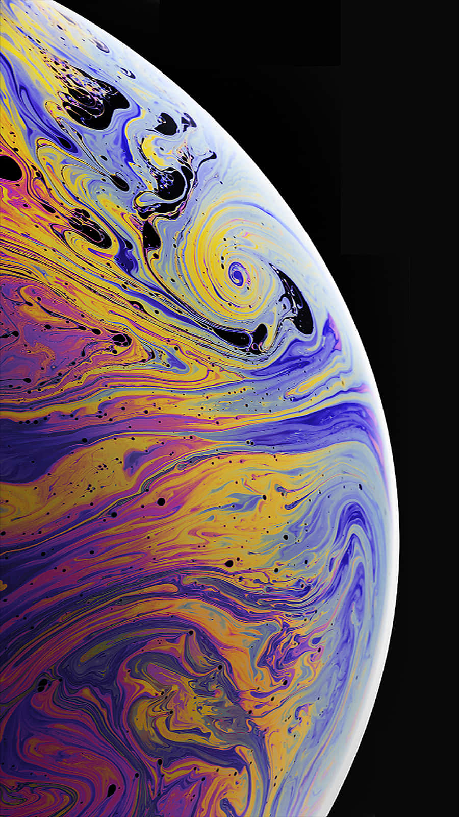 iPhone Earth, vibrant swirling soap bubble, electric hues of purple yellow and blue, HD Phone Wallpaper