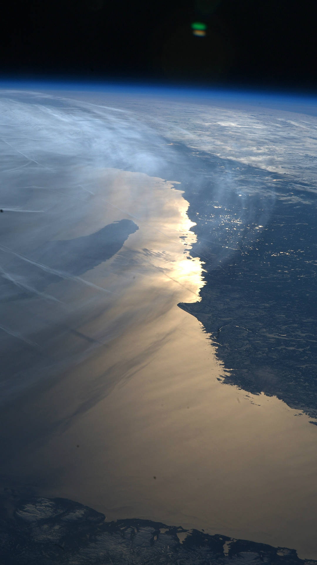 iPhone 6, Earth, glowing shoreline, Full HD Phone Wallpaper