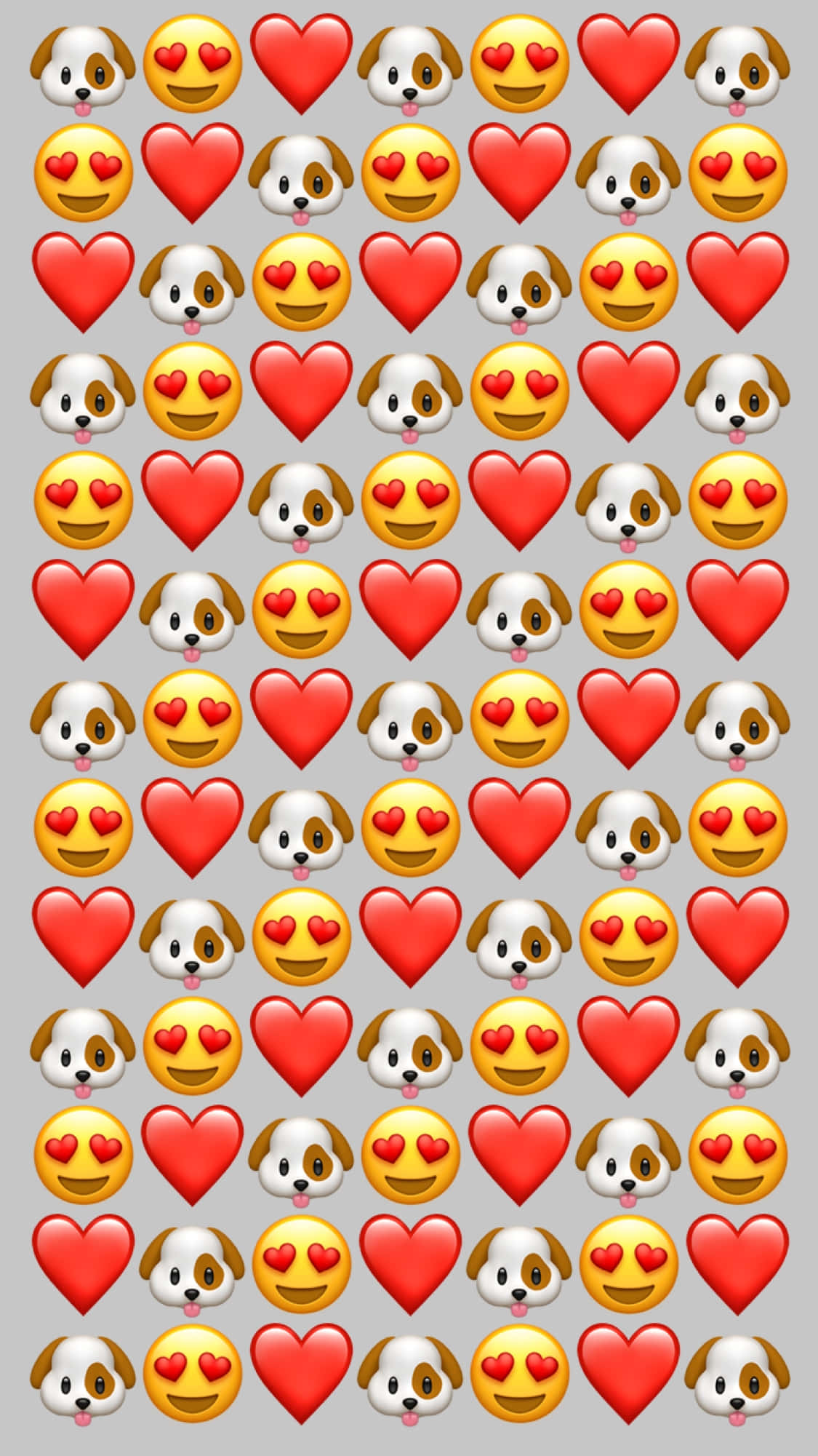 puppy, heart emoji, grid, Full HD Phone Wallpaper