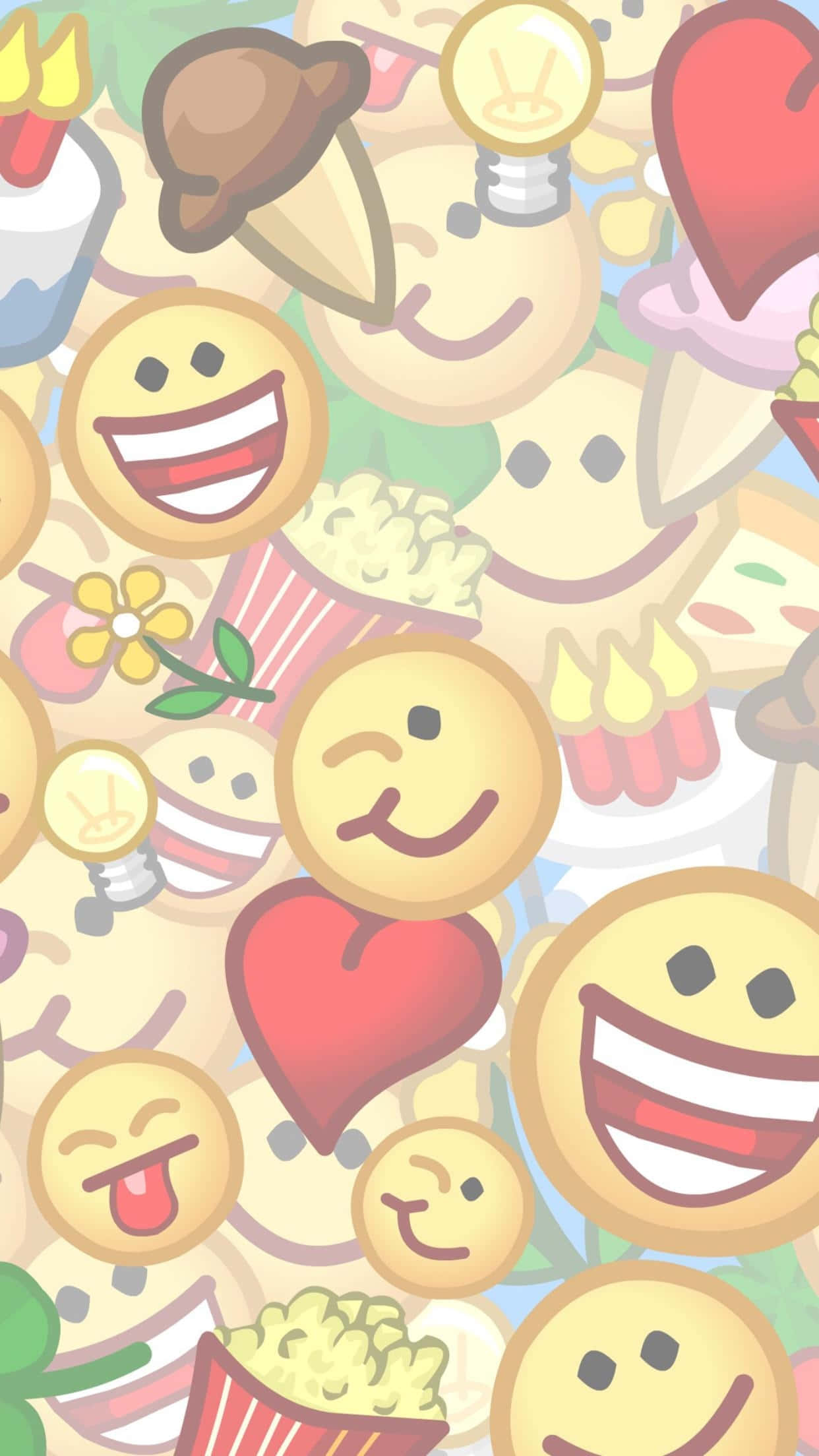 Assorted Emoji Pattern, emoji icons, smiling faces, Full HD Phone Wallpaper