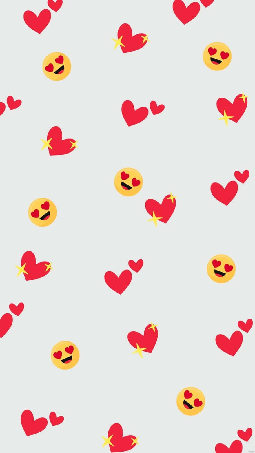 love emoji, red hearts, heart-eyed emojis, HD Phone Wallpaper