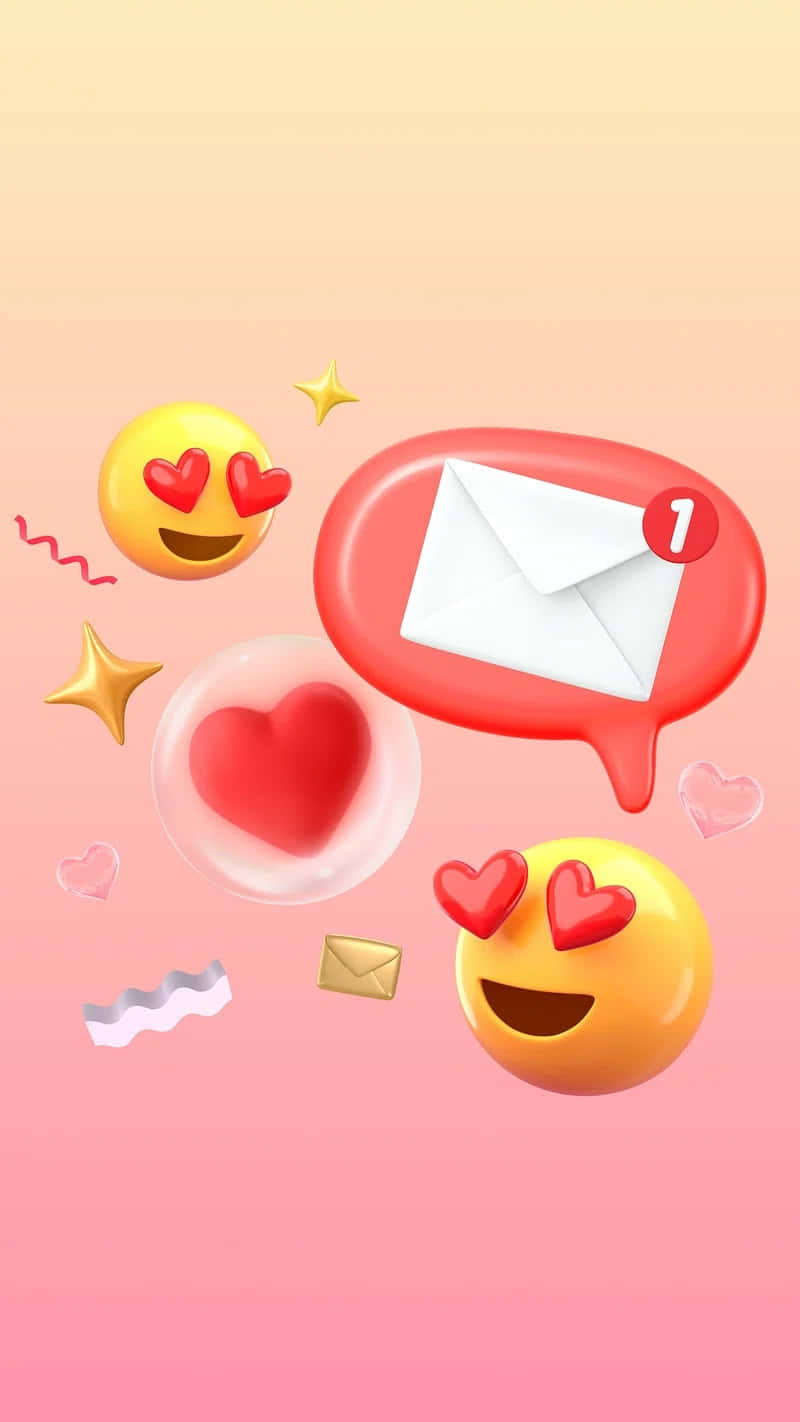 love emoji collage, 3d emojis, hearts, HD Phone Wallpaper
