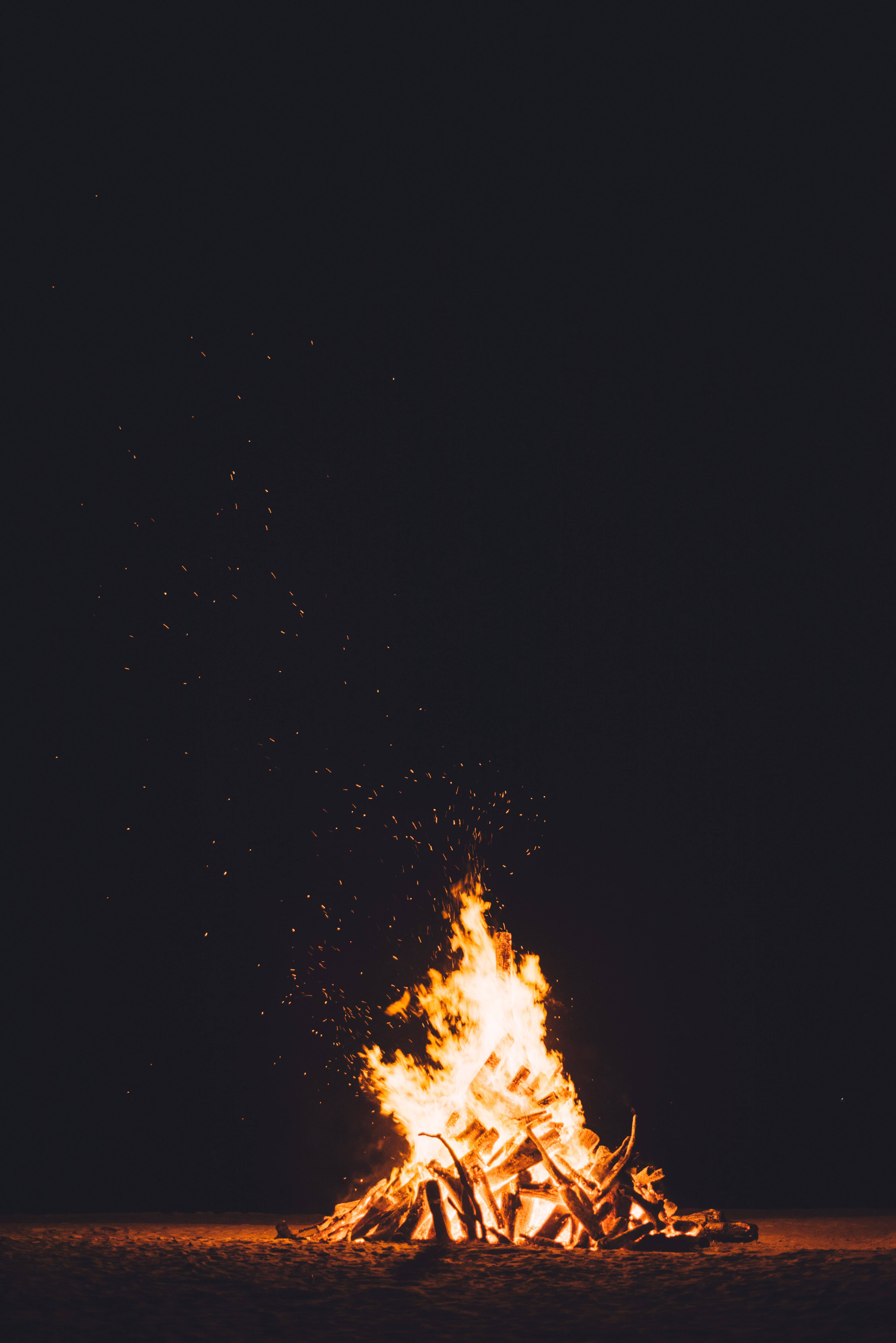 iPhone, Night Fire, campfire, 5K Phone Wallpaper