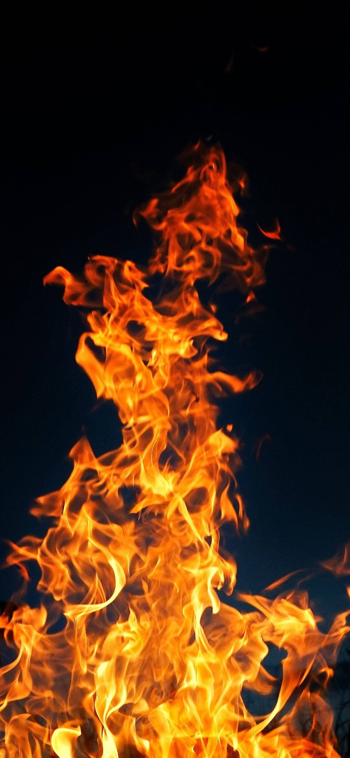 iPhone Fire, orange flames, yellow flames, Full HD Phone Wallpaper