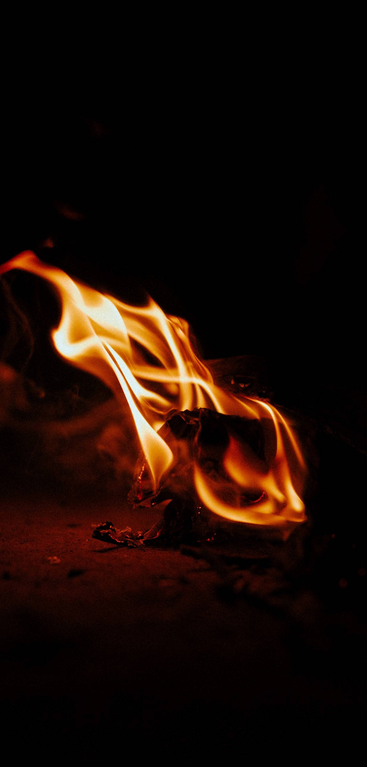 iPhone Fire, orange flames, yellow flames, 2K Phone Wallpaper