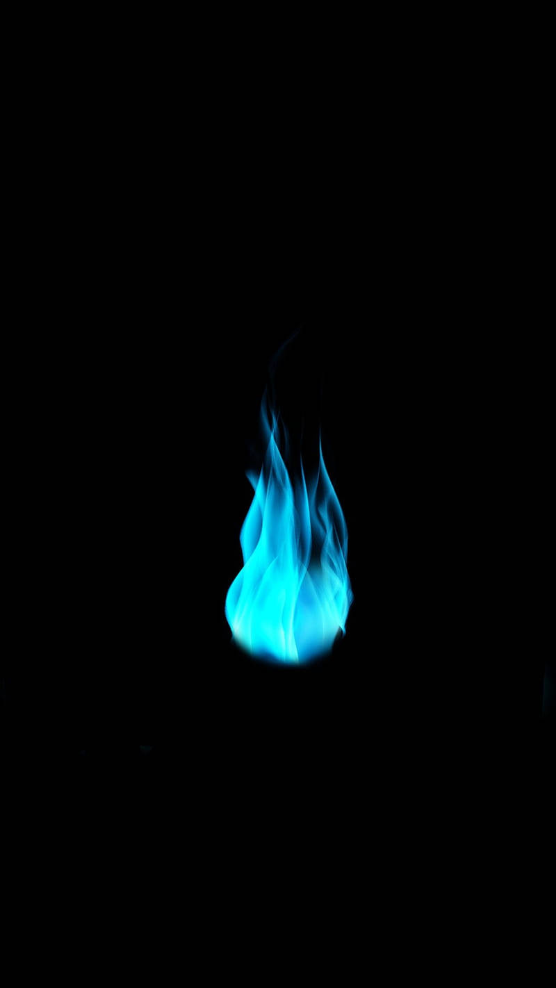 iPhone Fire, blue flame, pure black background, HD Phone Wallpaper