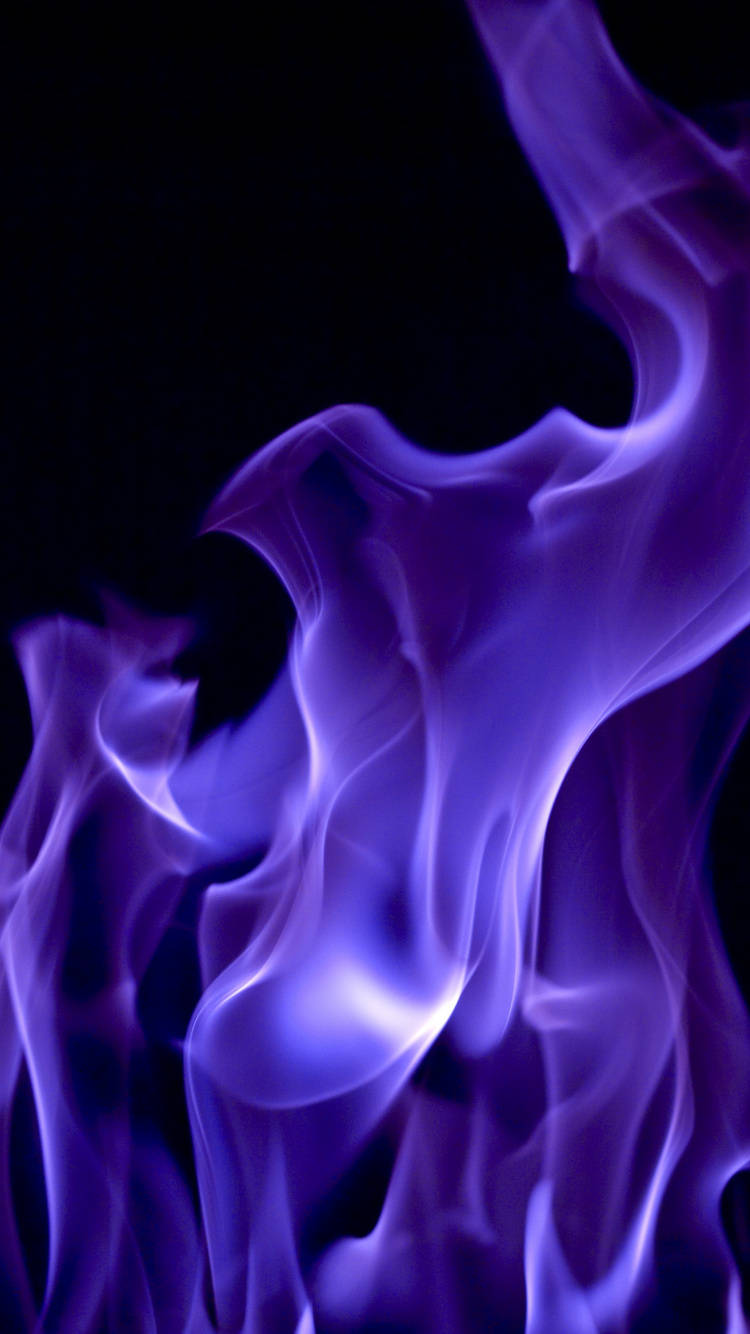iPhone Fire, purple flames, black background, HD Phone Wallpaper