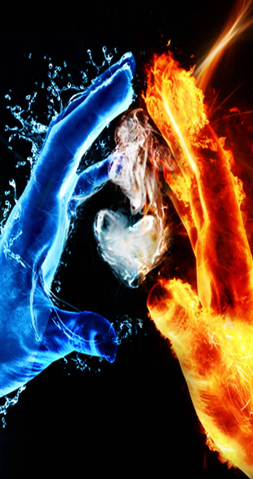 iPhone Fire, blue water, orange fire, HD Phone Wallpaper