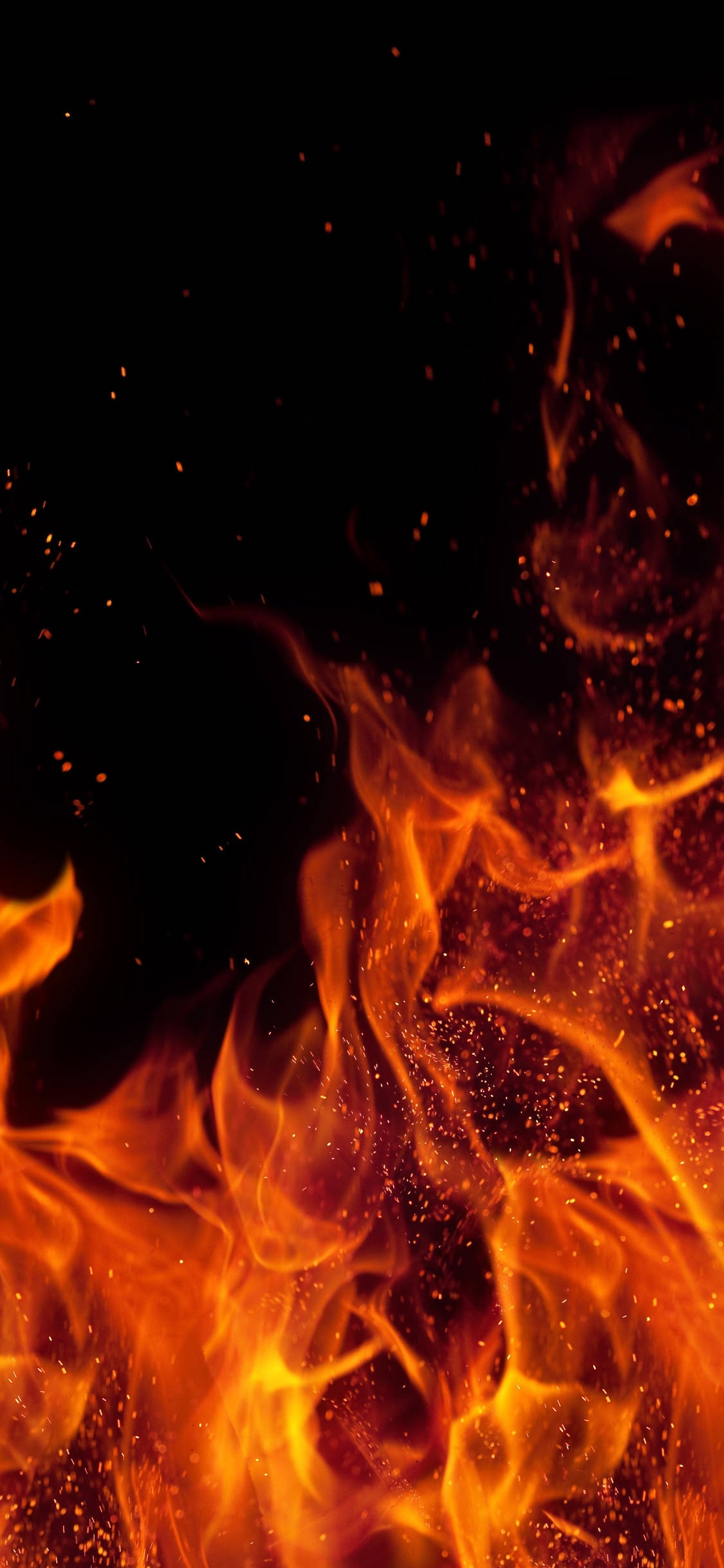 iPhone Fire, red flames, orange and yellow flames, Full HD Phone Wallpaper