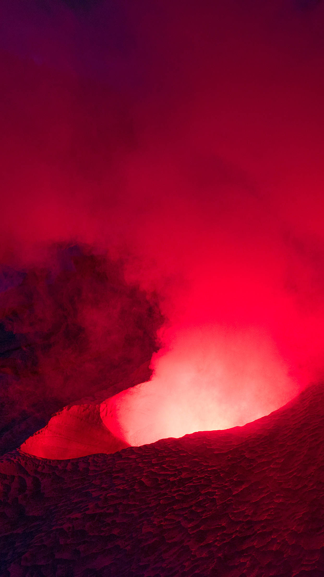 iPhone, Pink Fire, volcanic crater, Full HD Phone Wallpaper